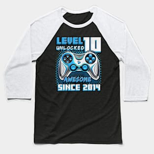 10th Birthday Gamer 10 Year Old Funny Bday Boy Ten Son Baseball T-Shirt